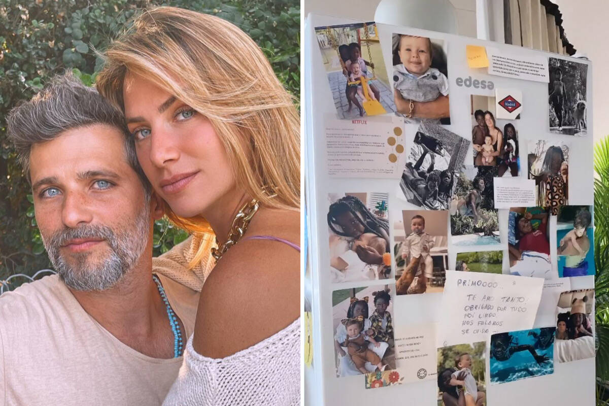Giovanna Ewbank mostra geladeira de Bruno Gagliasso cheia de fotos da família